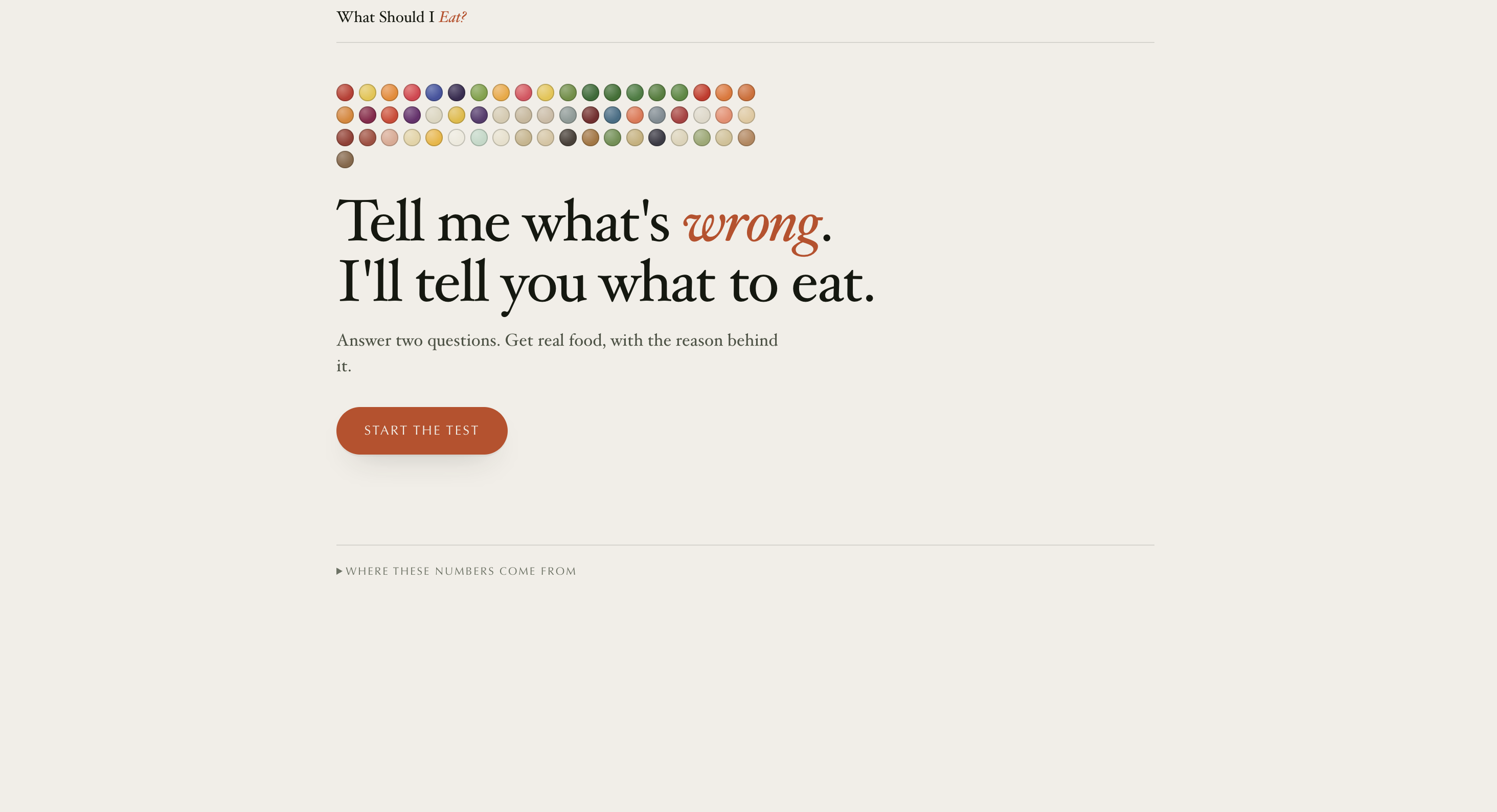 Screenshot of Nutrition guide